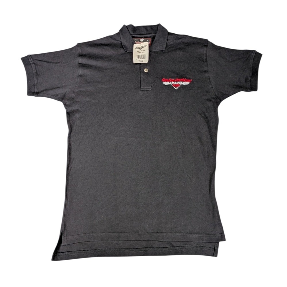 Harley Davidson New York Cafe Mens Polo Shirt Black Small NWT Embroidered Logo